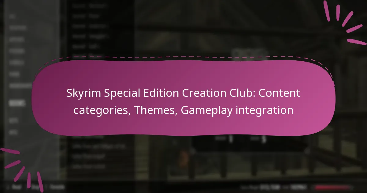 Skyrim Special Edition Creation Club: Content categories, Themes, Gameplay integration
