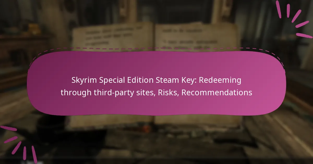 Skyrim Special Edition Steam Key: Redeeming through third-party sites, Risks, Recommendations